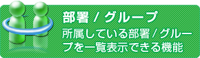 部署/グループ 所属している部署/グループを一覧表示できる機能